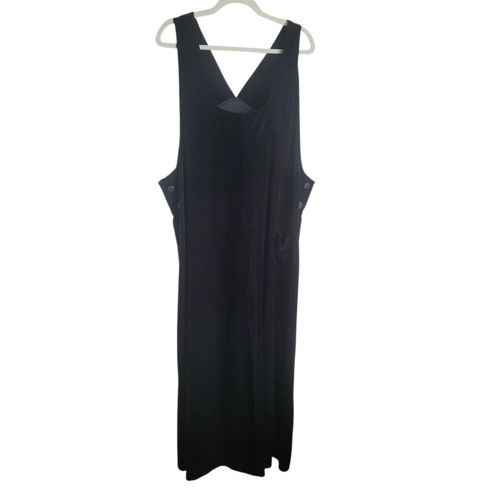 Vintage Jacqueline Ferrar Velvet Jumper Dress Women Size 22W Black Pocket Modest
